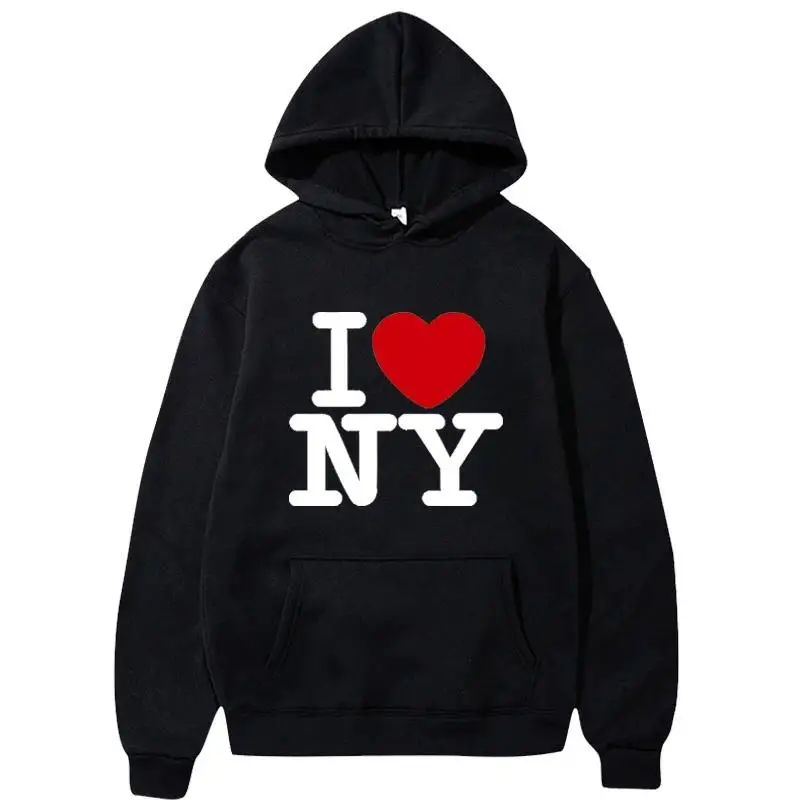 Street Fashion In New York - I Love New York พิมพ์ Hoodies