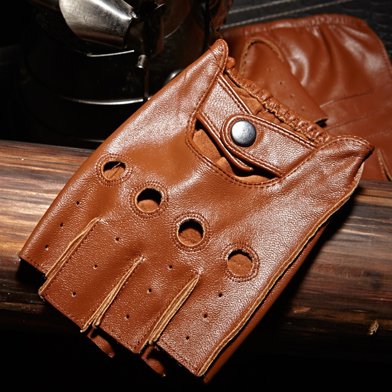 Street Fashion Gloves - คุณภาพสูง Man's Half Finger ถุงมือ Breathable
