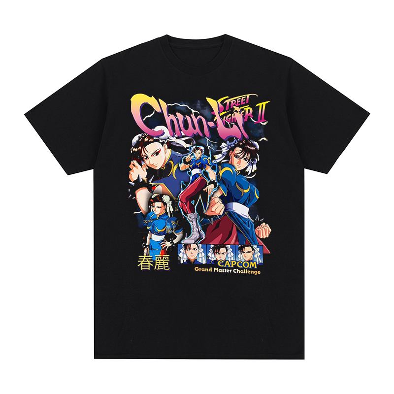 Street Fashion Videos - เสื้อยืดวินเทจสไตล์เรโทรเกม Street Fighter ลายชุนลี แฟชั่นฮาราจูกุ ของขวัญสำหรับแฟนๆ