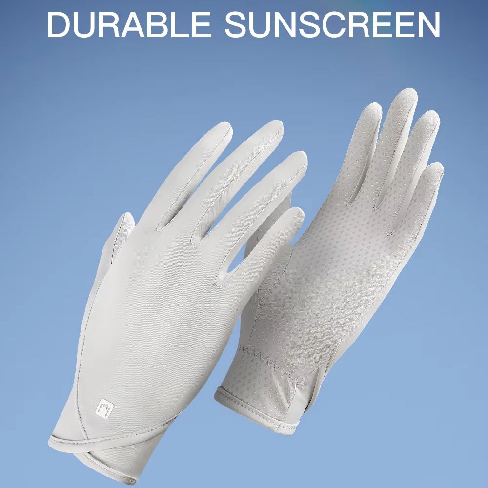 Street Fashion Gloves - ถุงมือกันแดด ผ้าไหมน้ำแข็งบาง สำหรับผู้หญิงและผู้ชาย ขับขี่มอเตอร์ไซค์ไฟฟ้า ตกปลา ป้องกันรังสียูวี
