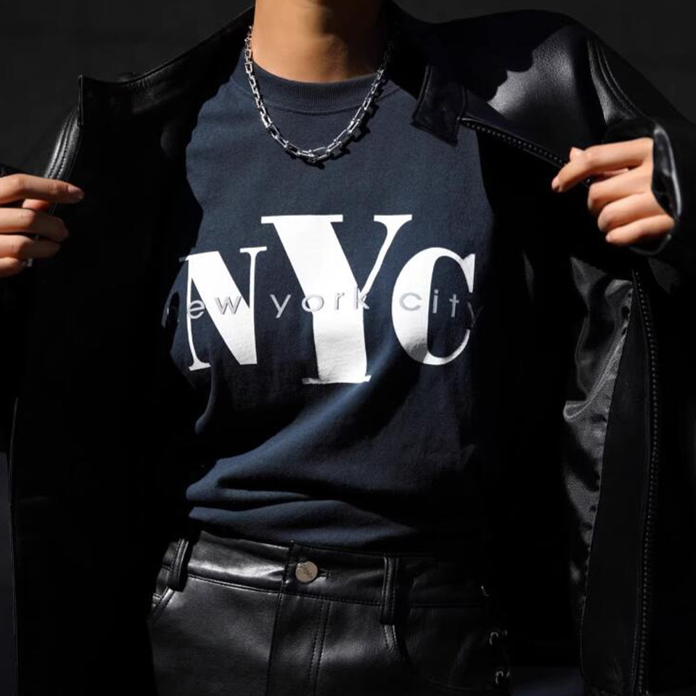 Street Style New York Fashion - เสื้อยืดพิมพ์ลายตัวอักษรเมืองนิวยอร์กเสื้อผ้าฝ้ายลำลองทรงหลวมแฟชั่นสตรีทฤดูร้อนแขนสั้นสไตล์อเมริกาแบบย้อนยุค