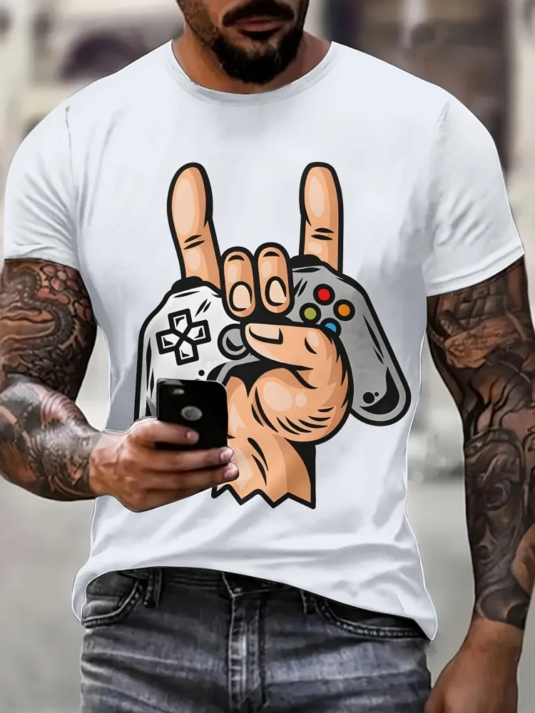 Street Fashion Videos - เสื้อยืดแฟชั่นผู้ชายลายกราฟิกคอนโทรลเลอร์เกมสุดเท่ เสื้อยืดคนรักวิดีโอเกม เสื้อยืดลำลองแขนสั้นสไตล์สตรีทสุดฮิต