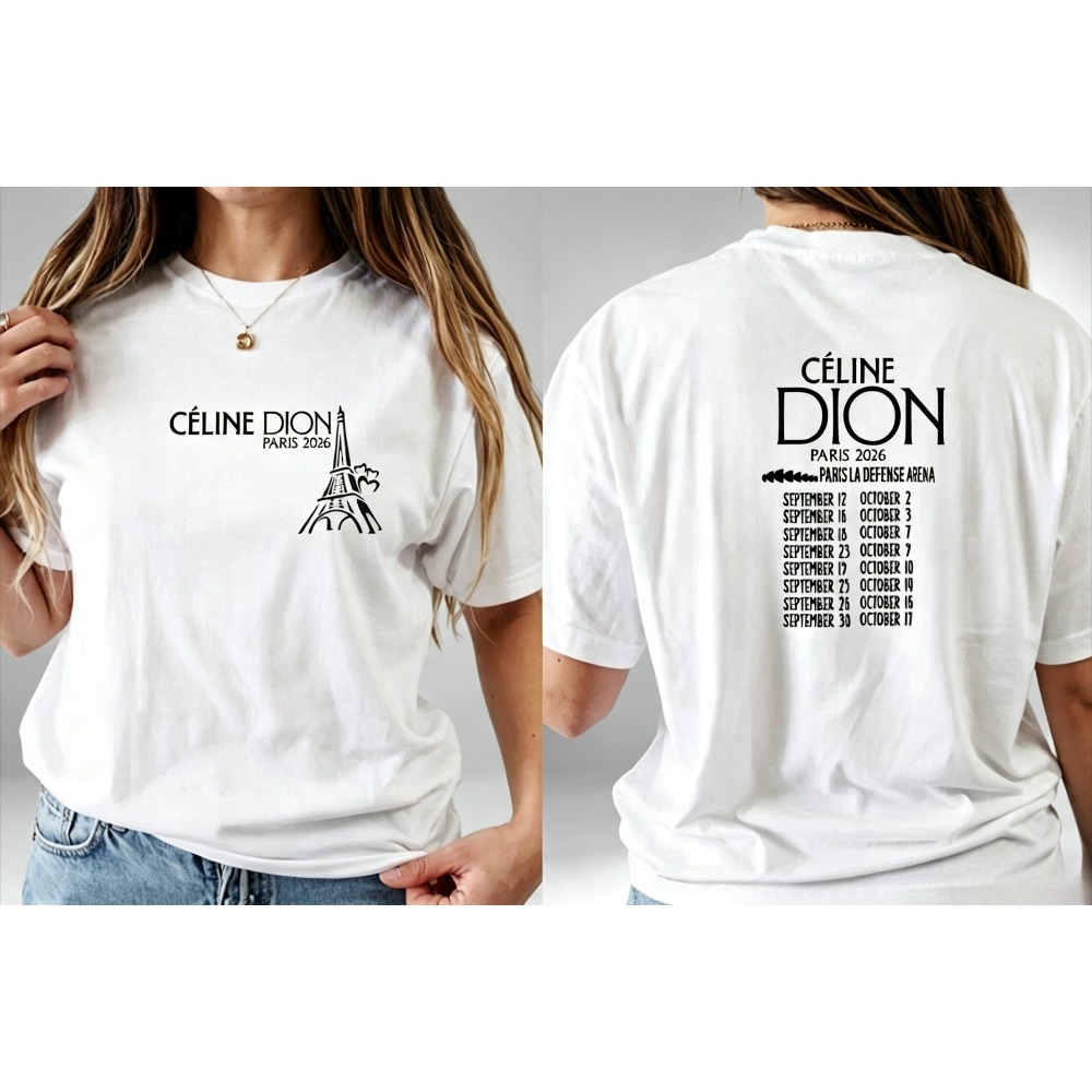 Street Fashion In Paris - เสื้อยืดผู้ชายลายพิมพ์วันที่ทัวร์ชมหอไอเฟลปารีส สไตล์วินเทจ สำหรับแฟนคอนเสิร์ต ผ้าฝ้าย ลำลอง สตรีทแวร์