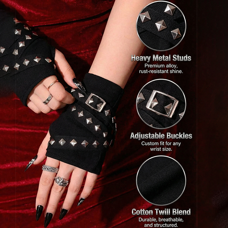 ถุงมือแบบไม่มีนิ้วสไตล์พังก์พร - Street Fashion Gloves บทวิจารณ์และราคา