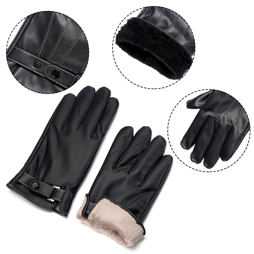 ถุงมือหนังขนแกะกันหนาวสำหรับผู - Street Fashion Gloves บทวิจารณ์และราคา