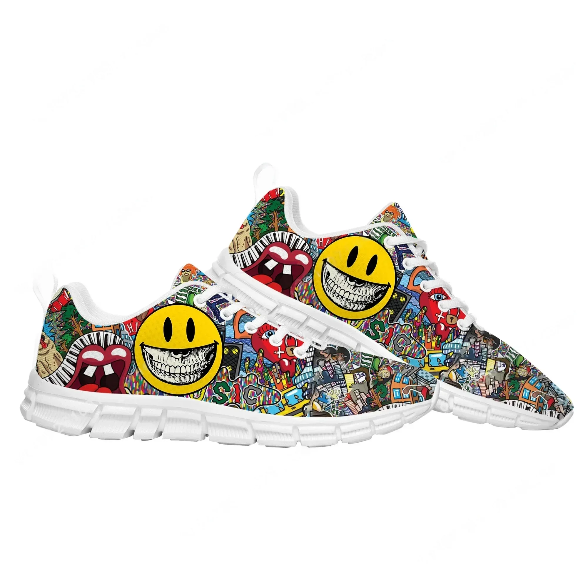 รองเท้ากีฬาลายกราฟฟิตี้สตรีทอา - Street Fashion Graffiti บทวิจารณ์และราคา