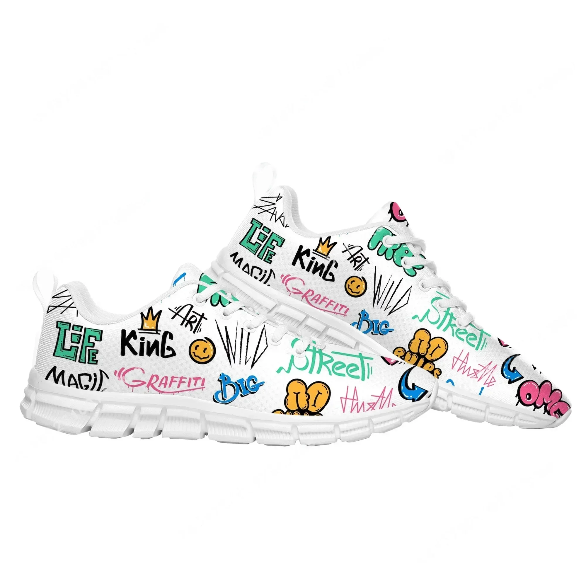 รองเท้ากีฬาลายกราฟฟิตี้สตรีทอา - Street Fashion Graffiti บทวิจารณ์และราคา