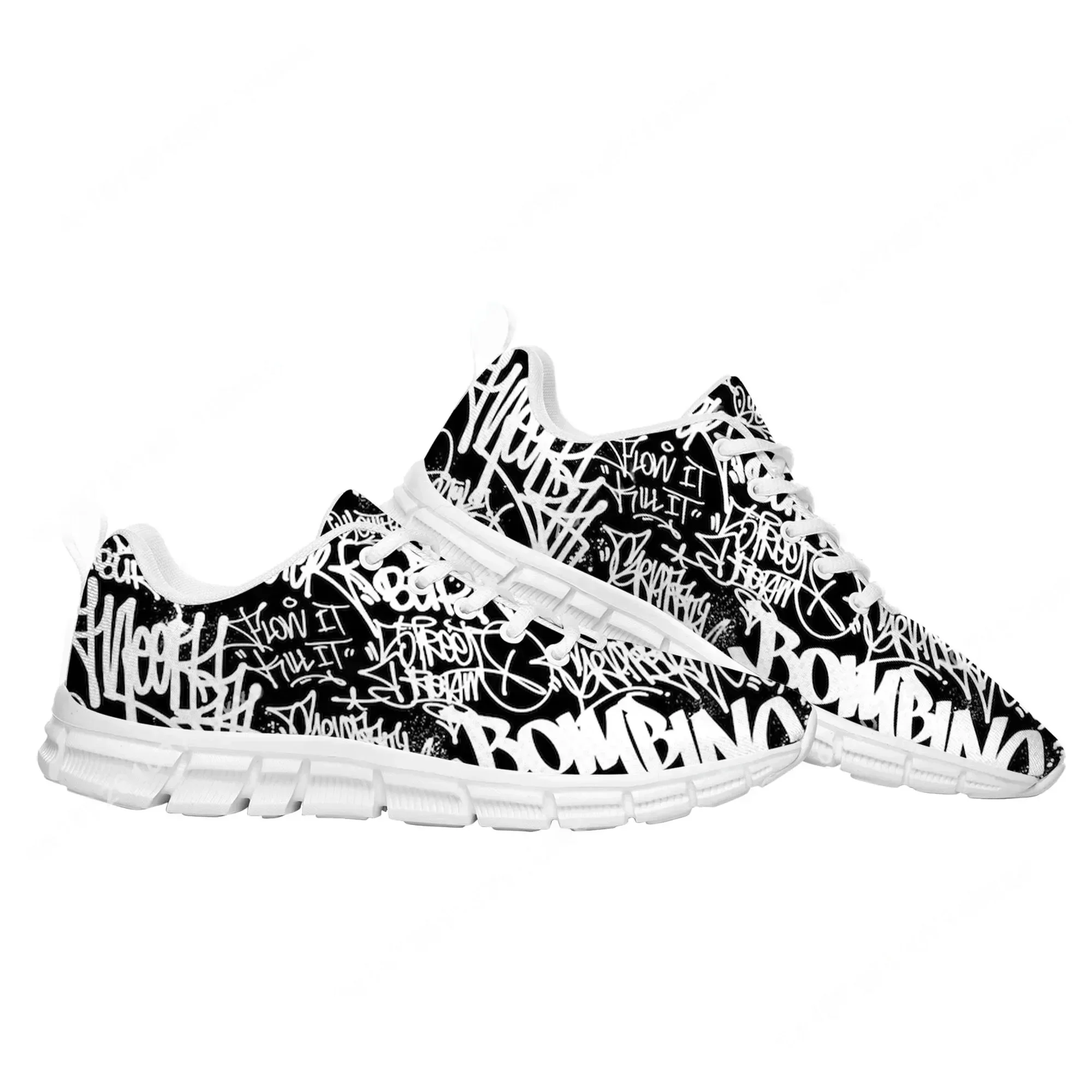 รองเท้ากีฬาลายกราฟฟิตี้สตรีทอา - Street Fashion Graffiti บทวิจารณ์และราคา