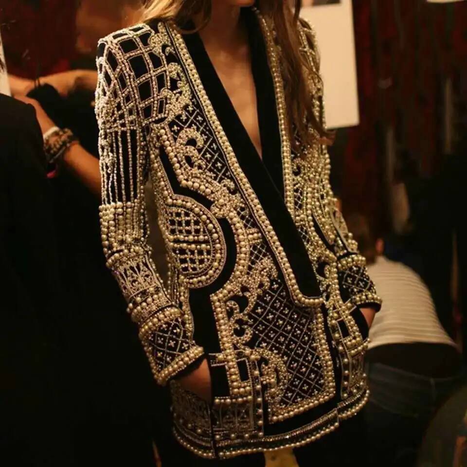 เสื้อเบลเซอร์แฟชั่นประดับลูกปั - Street Fashion Taiwan บทวิจารณ์และราคา