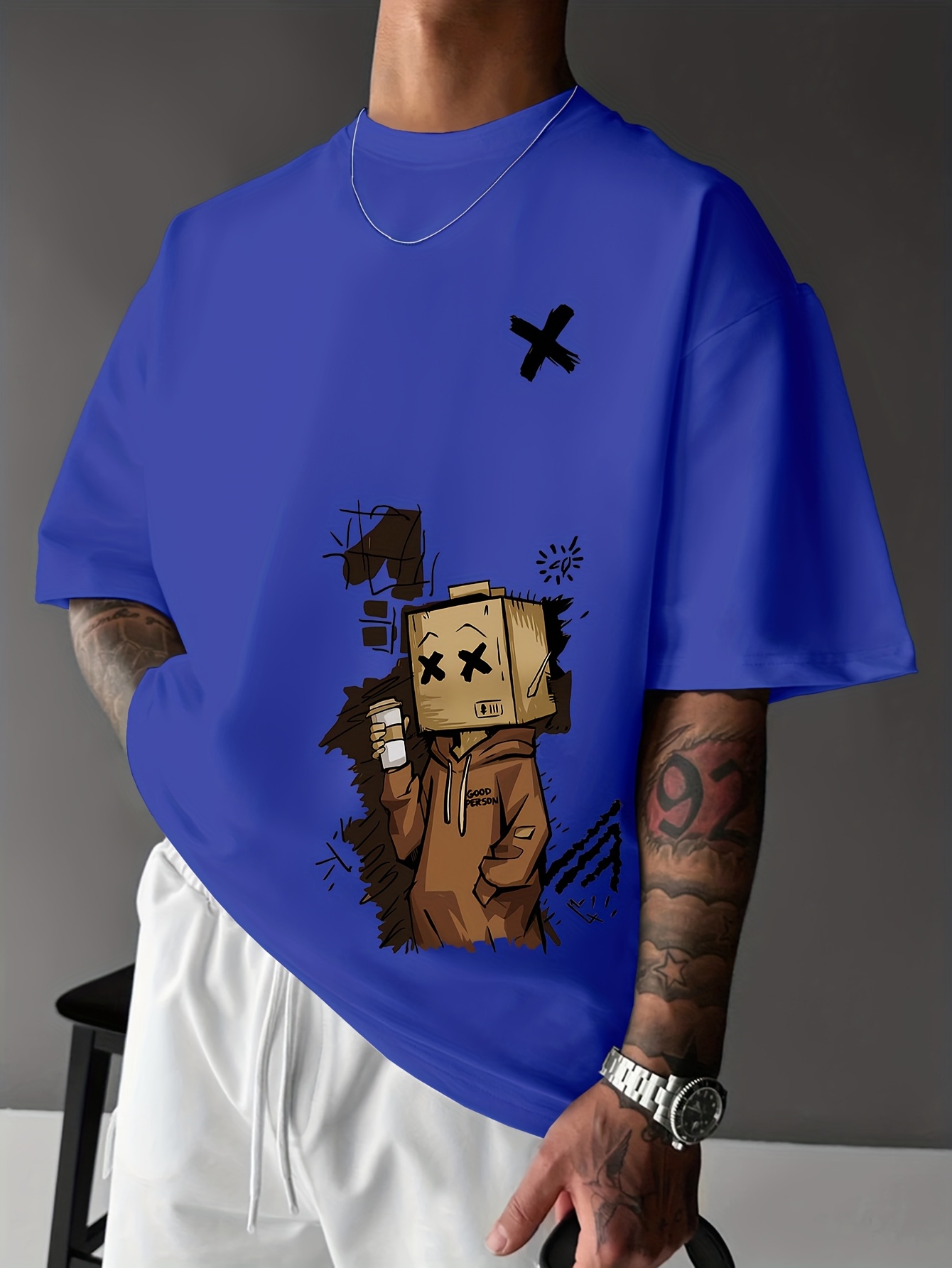 เสื้อยืดคอกลมพิมพ์ลายการ์ตูนกร - Street Fashion Graffiti บทวิจารณ์และราคา