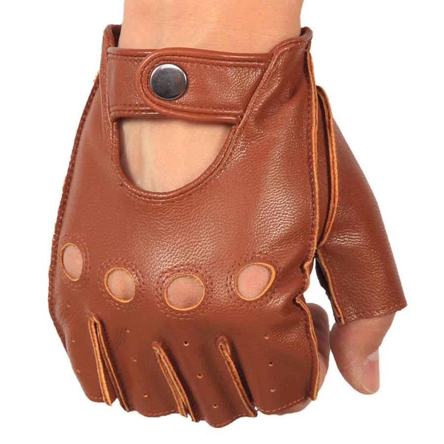 คุณภาพสูง Man's Half Finger ถุ - Street Fashion Gloves บทวิจารณ์และราคา