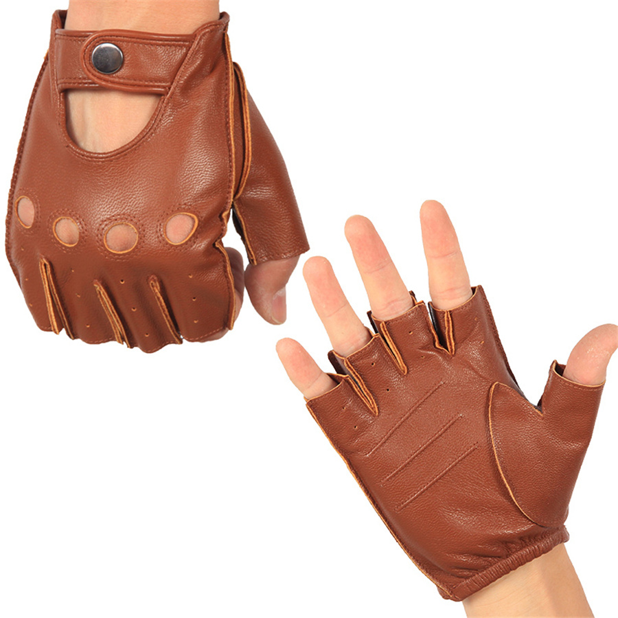 คุณภาพสูง Man's Half Finger ถุ - Street Fashion Gloves บทวิจารณ์และราคา