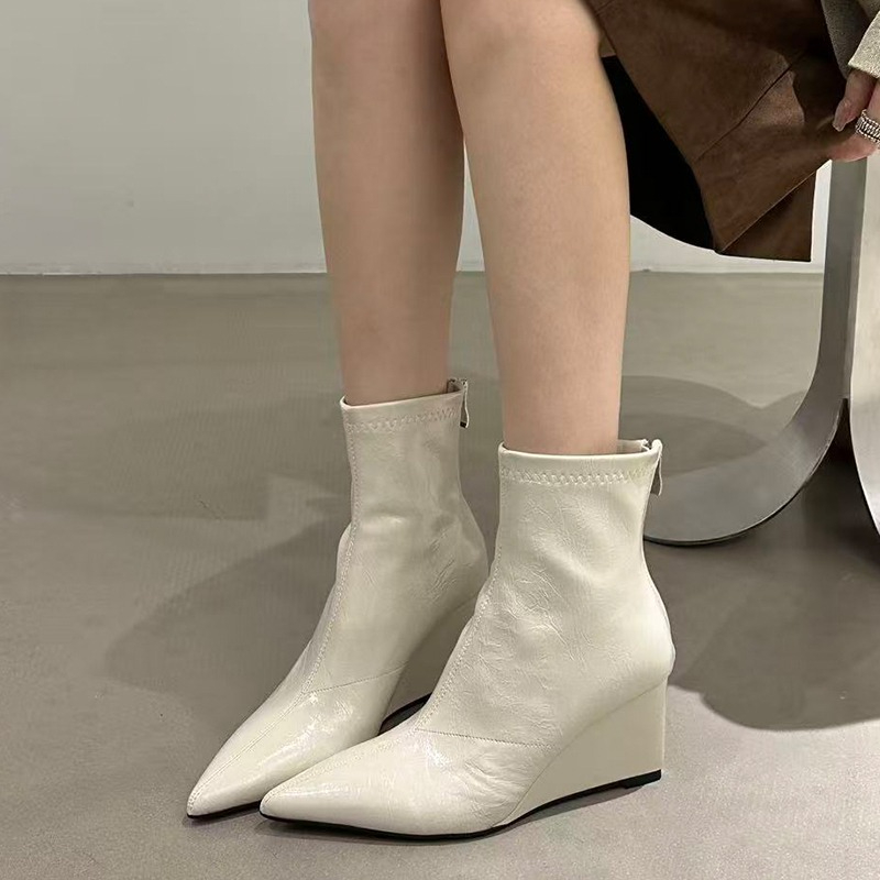 รองเท้าบูทส้นสูงสไตล์วินเทจสำห - Street Fashion Female บทวิจารณ์และราคา