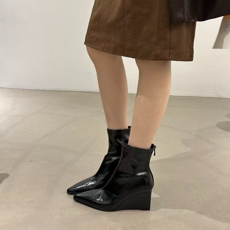 รองเท้าบูทส้นสูงสไตล์วินเทจสำห - Street Fashion Female บทวิจารณ์และราคา