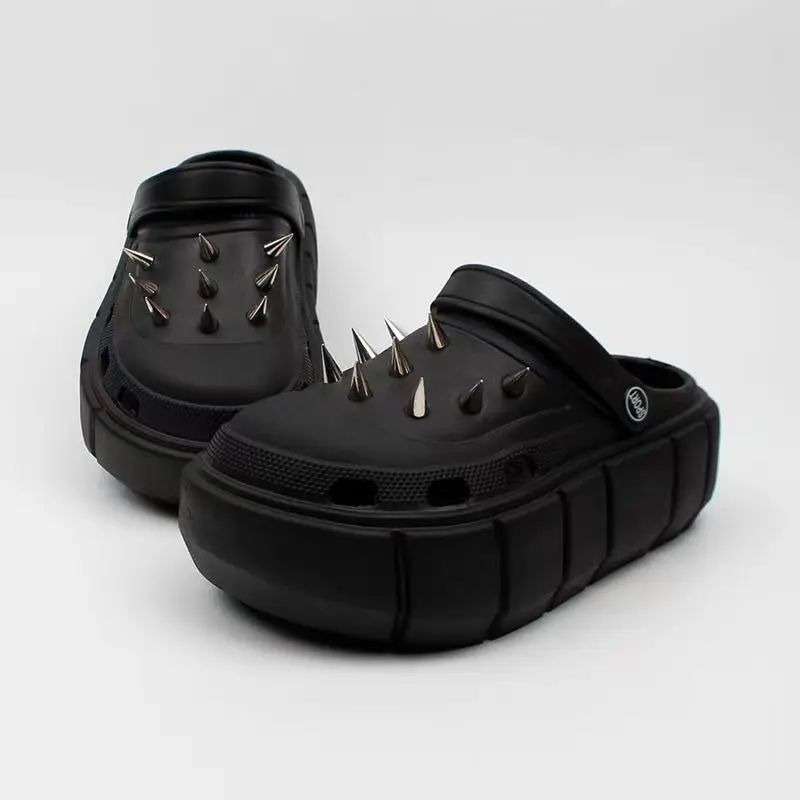 Y2K สไตล์ Rivet Hole รองเท้าผู - Street Fashion Trends บทวิจารณ์และราคา