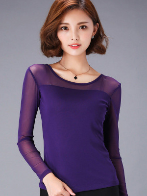 เสื้อผู้หญิงผ้าลูกไม้ยืดหยุ่น  - Mesh Top Layering บทวิจารณ์และราคา