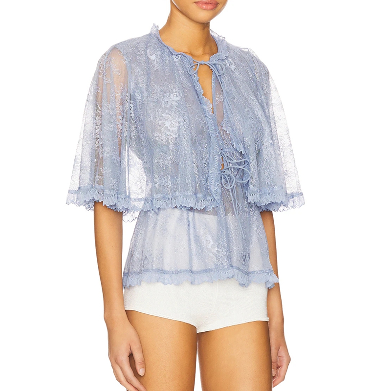 เสื้อคลุมซีทรูลูกไม้ลายดอกไม้ส - Mesh Top Layering บทวิจารณ์และราคา