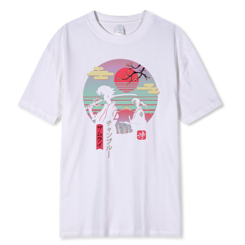 เสื้อยืดพิมพ์ลายซามูไรญี่ปุ่น  - Street Fashion Style Male บทวิจารณ์และราคา