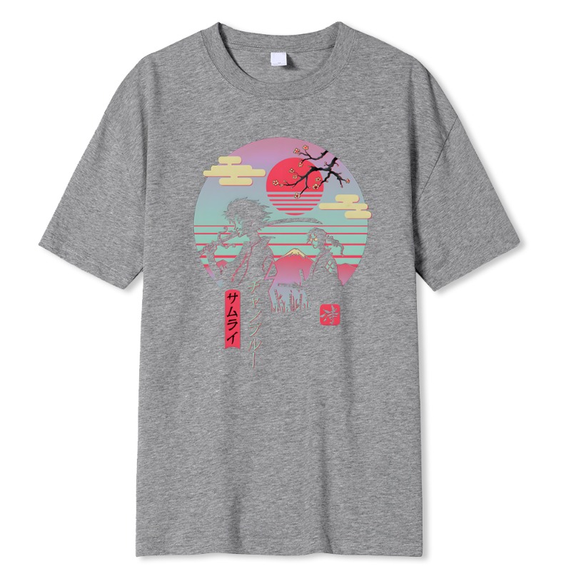 เสื้อยืดพิมพ์ลายซามูไรญี่ปุ่น  - Street Fashion Style Male บทวิจารณ์และราคา