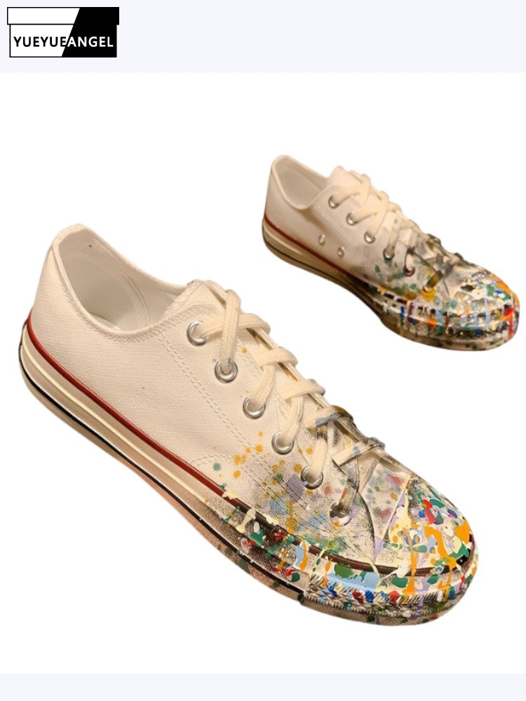 รองเท้าผ้าใบผู้หญิงสีขาวแบบผูก - Street Fashion Women บทวิจารณ์และราคา