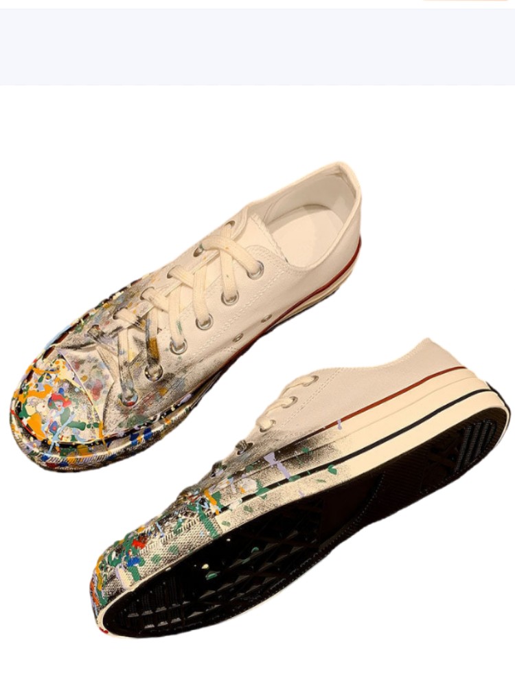 รองเท้าผ้าใบผู้หญิงสีขาวแบบผูก - Street Fashion Women บทวิจารณ์และราคา