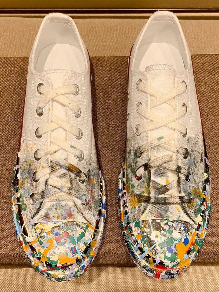รองเท้าผ้าใบผู้หญิงสีขาวแบบผูก - Street Fashion Women บทวิจารณ์และราคา