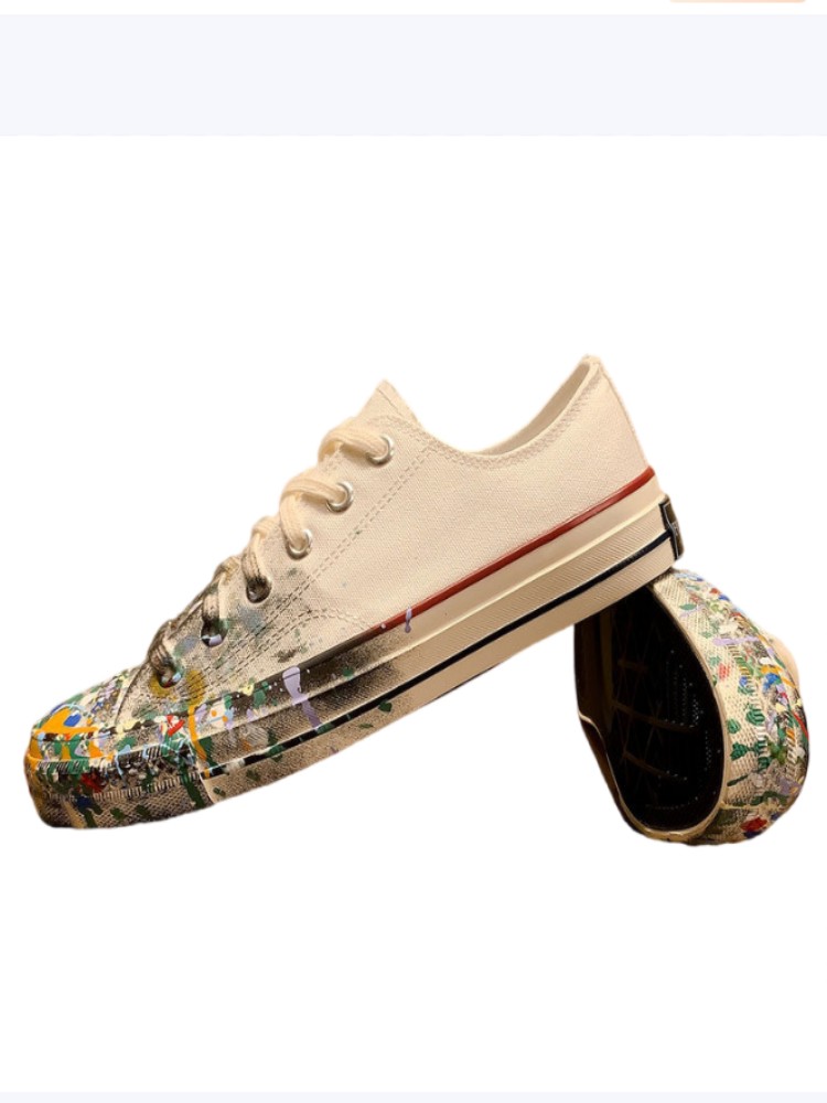รองเท้าผ้าใบผู้หญิงสีขาวแบบผูก - Street Fashion Women บทวิจารณ์และราคา