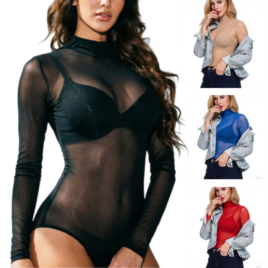 FREEAUCE ใหม่แขนยาวชิ้นเดียวตา - Mesh Top Layering บทวิจารณ์และราคา