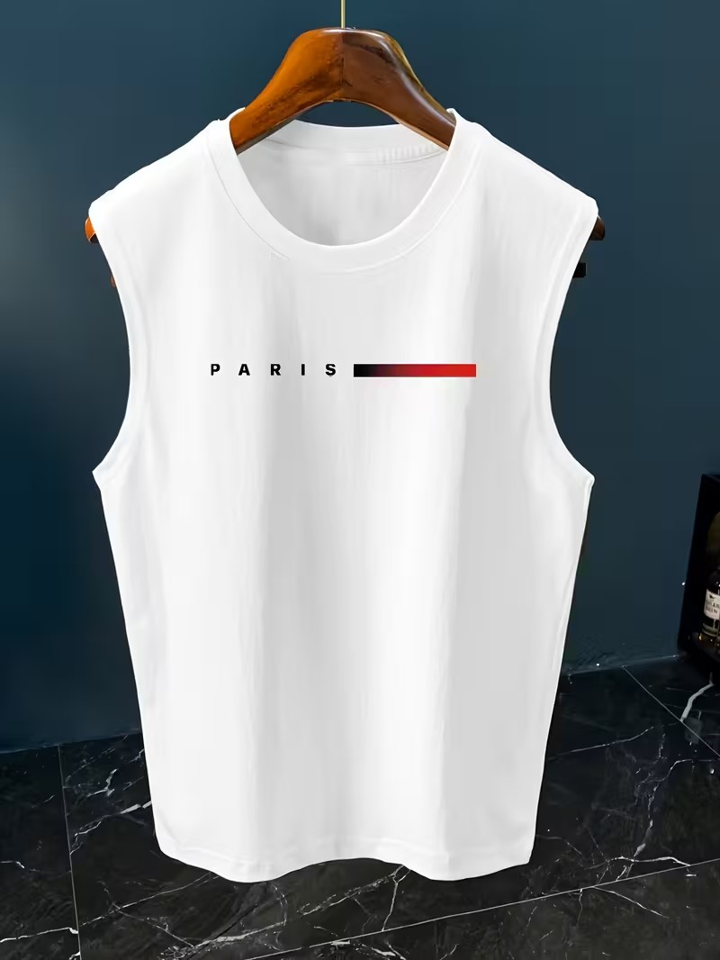เสื้อกล้ามพิมพ์ลายตัวอักษร Par - Street Fashion In Paris บทวิจารณ์และราคา