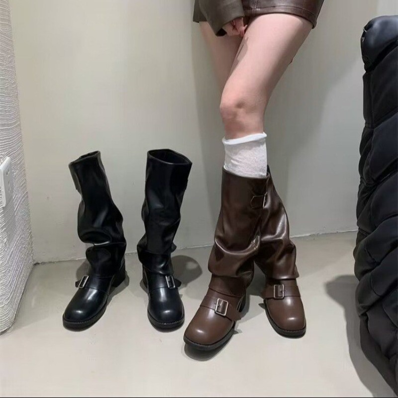 รองเท้าบูทผู้หญิงทรงสูงถึงเข่า - Street Fashion Trends บทวิจารณ์และราคา