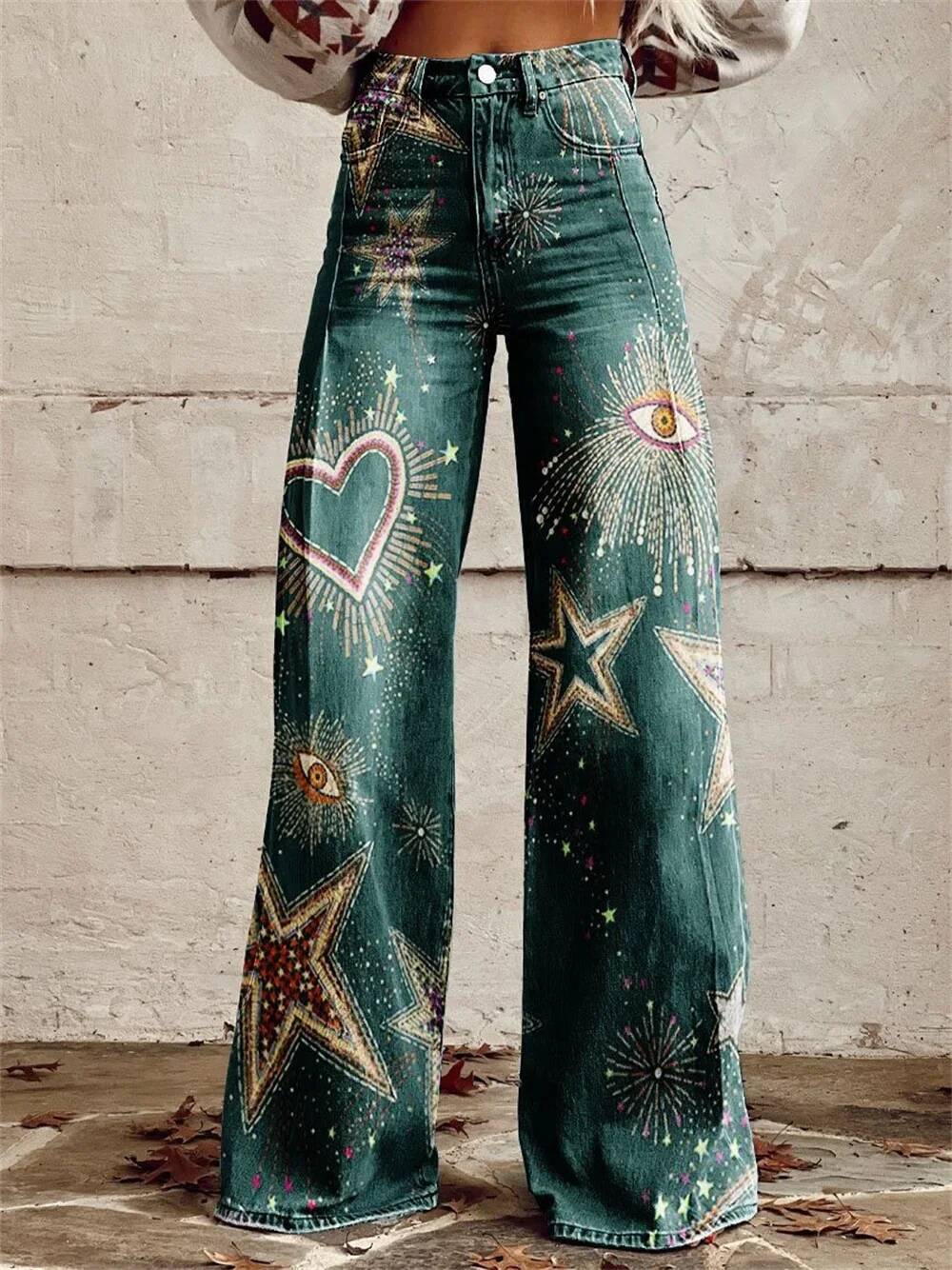 กางเกงยีนส์ขากว้างทรงเอวสูงสไต - Street Fashion Taiwan บทวิจารณ์และราคา
