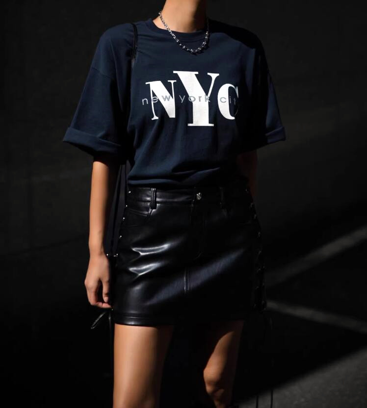 เสื้อยืดพิมพ์ลายตัวอักษรเมืองน - Street Style New York Fashion บทวิจารณ์และราคา