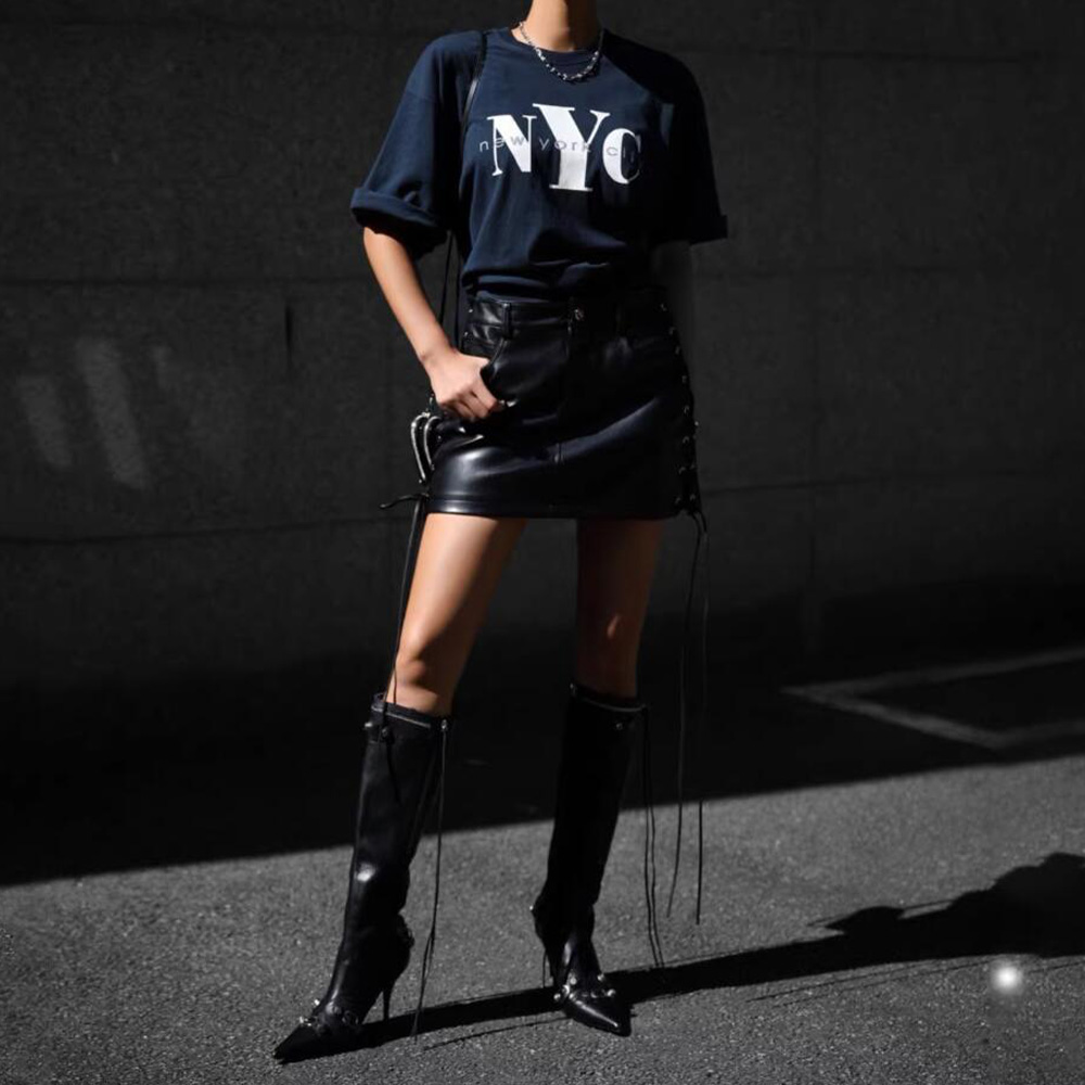 เสื้อยืดพิมพ์ลายตัวอักษรเมืองน - Street Style New York Fashion บทวิจารณ์และราคา