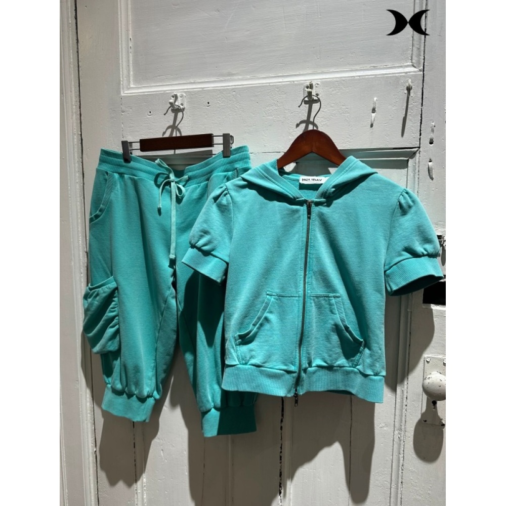 เสื้อฮู้ดซิปแขนสั้นสไตล์สาวสปอ - Street Fashion Women บทวิจารณ์และราคา