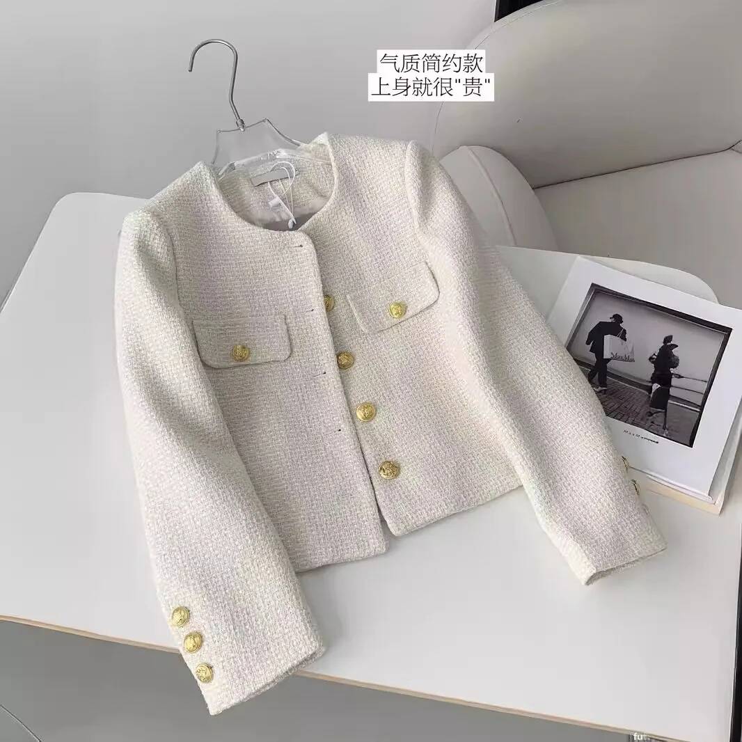เสื้อแจ็คเก็ตทวีดลายสก็อตแต่งช - Street Fashion Taiwan บทวิจารณ์และราคา